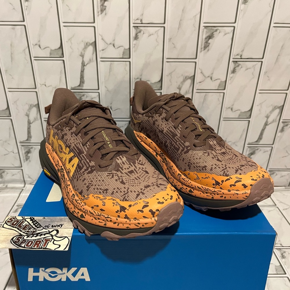 New Hoka One Speedgoat 6 GTX Gore-Tex Brown Coral Hiking Trail Shoes Womens Size - Picture 2 of 16